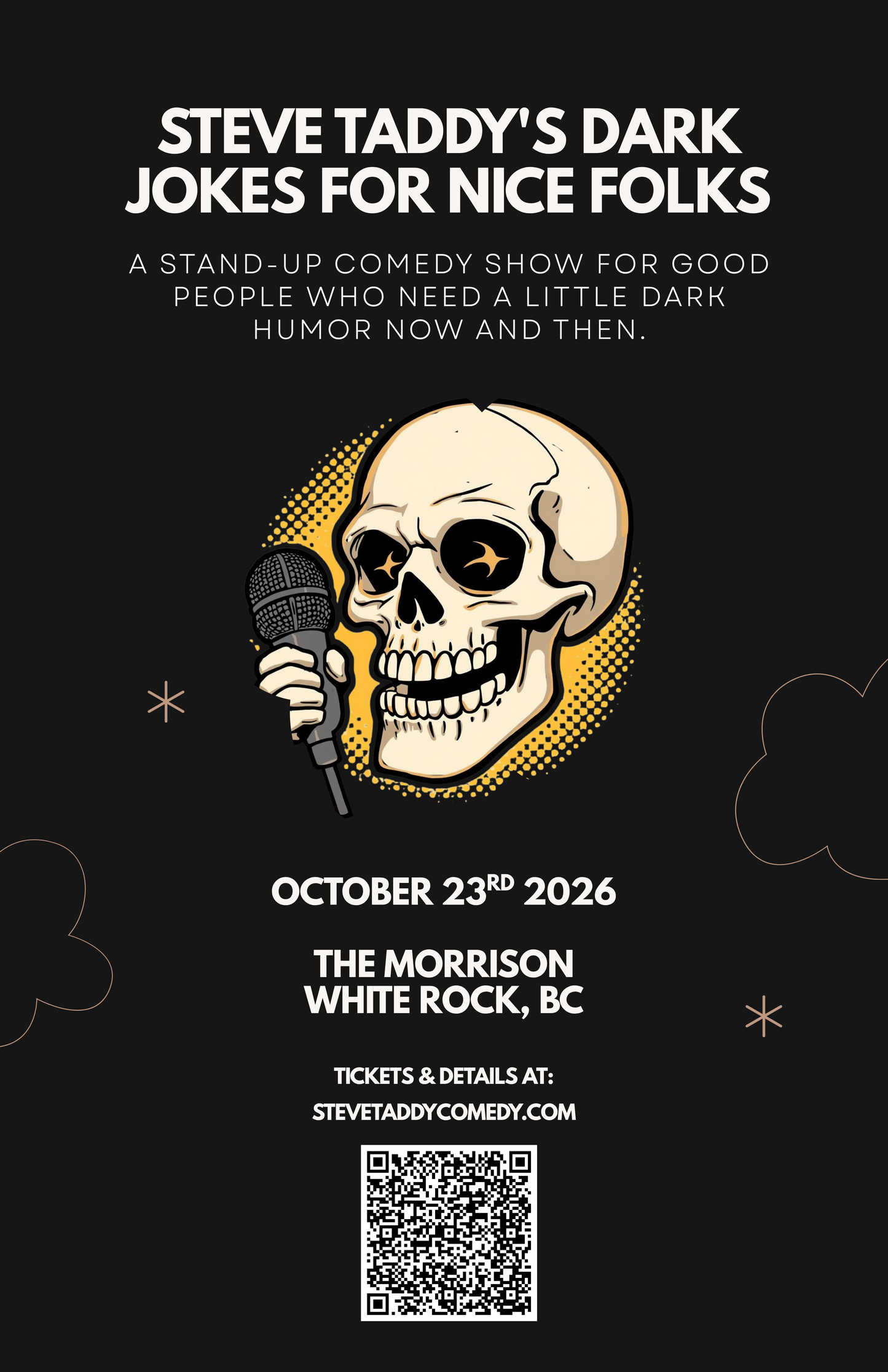 October 23 in White Rock at The Morrison (Cafe, Kitchen & Bar) - Steve Taddy's “Dark Jokes for Nice Folks” Stand-up Comedy Show (Tickets)
