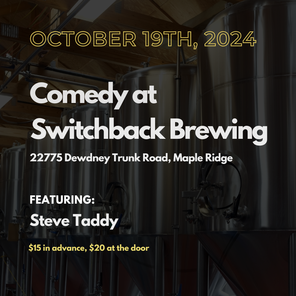 October 19: Stand-up Comedy at Switchback Brewing - Featuring Steve Taddy (Tickets)